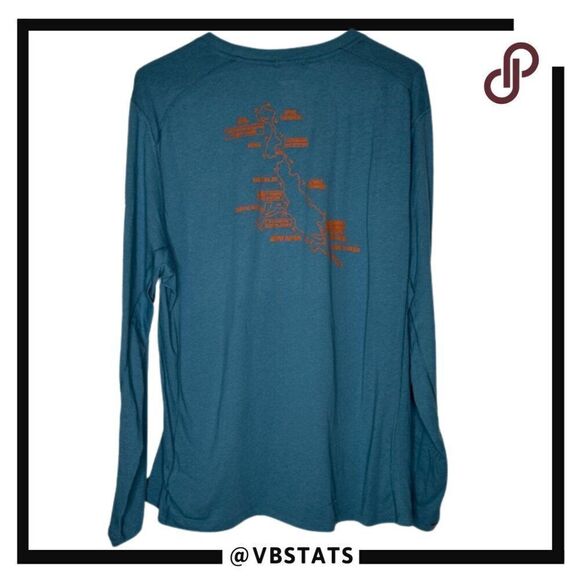 Brooks Distance LS Tee 2.0 Heather Slate Blue/Gradient Stripe (NWT) Size XL - Picture 3 of 8